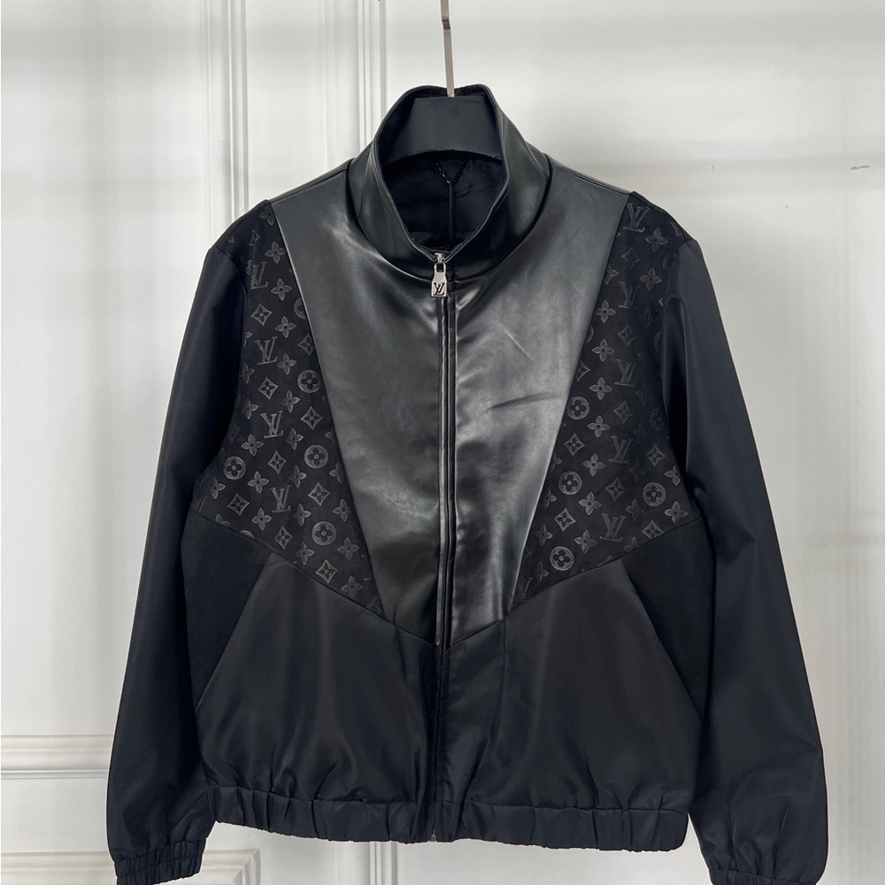 Louis Vuitton Black Monogram Panel Bomber Jacket